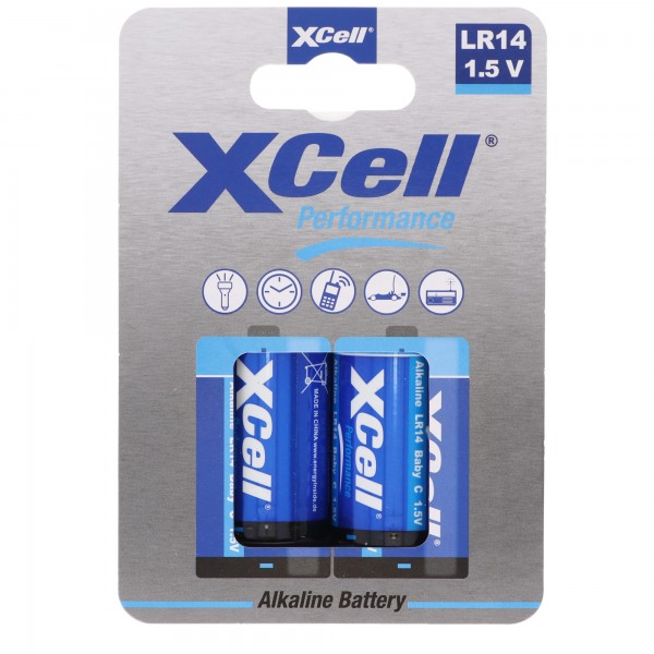 XCell Batterij Alkaline Baby, C, LR14, milieuvriendelijke verpakking, 1,5V, blister van 2