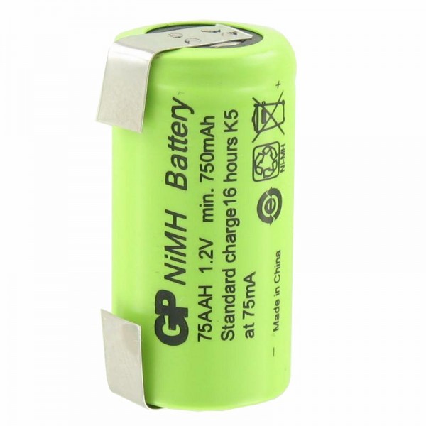GP-batterij GP75AAH 2 / 3AA NiMH-batterij met soldeerlip U-vorm